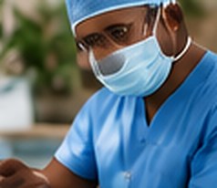 A specialist in a surgical mask